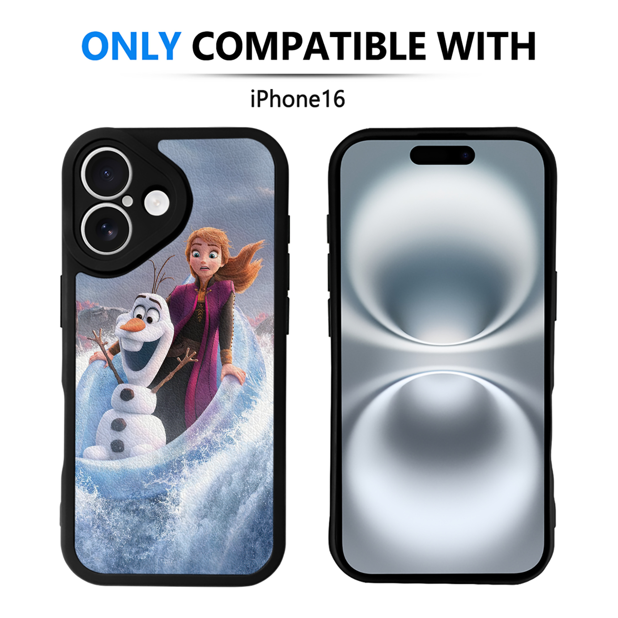 （画像用） アナと雪の女王 アンナ エルサ Frozen Anna Elsa 【iPhone 16シリーズ対応】シリコンスマホケース（レザー調） 材質：シリコン